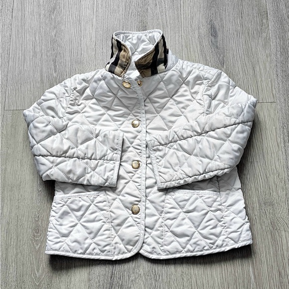 Authentic Burberry White Quilted Lightweight Jacket, Size 3 (Girl) - Picture 8 of 8